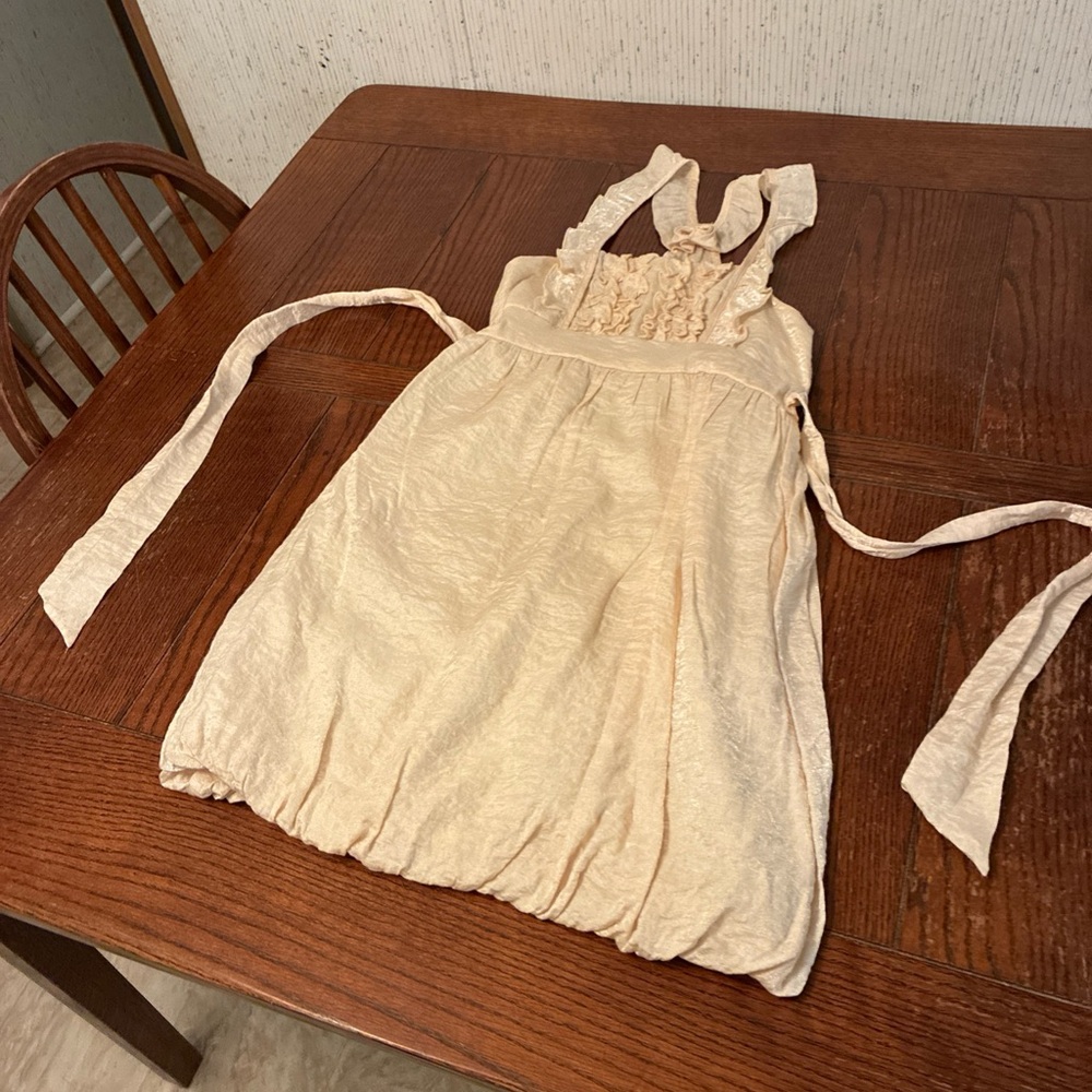 Johnny Martin Mini Dress Size 1 Iridescent Cream Rayon Nylon Blend